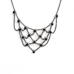 1928 JEWELRY Webbed Necklace with Black Beads